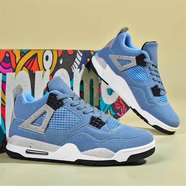 Herre Air 4 Retro Klassiske Skatesko Fitness Basket Casual Arbejde Løb Gåsko Zapatos A4blue_SSDLV 1 A4blue 1 A4blue 8 UK