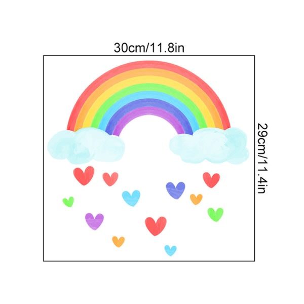 Sarjakuva Rainbow Valoisa seinätarra barnens sovrumille 19x29cm