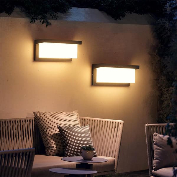 Utendørs vegglampe med bevegelsessensor IP64 vanntett 3000K varmhvit LED