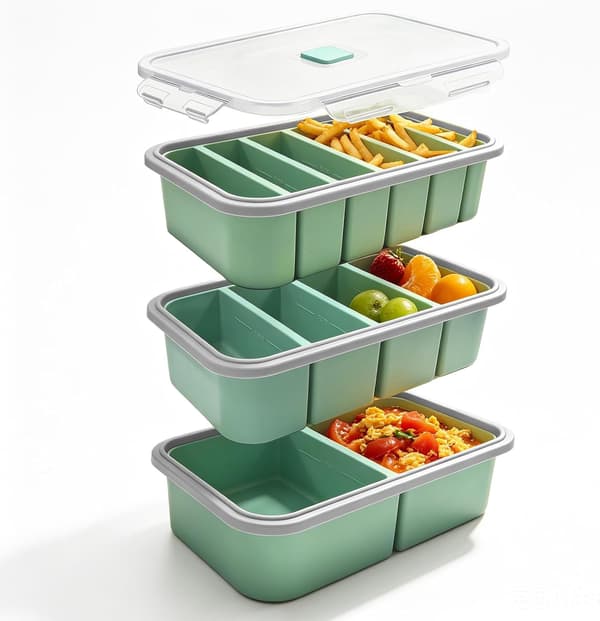 Souper Cubes Set med 3 silikonfrysfack med lock, 2/4/6 hål för soppbuljongsås isbitar green