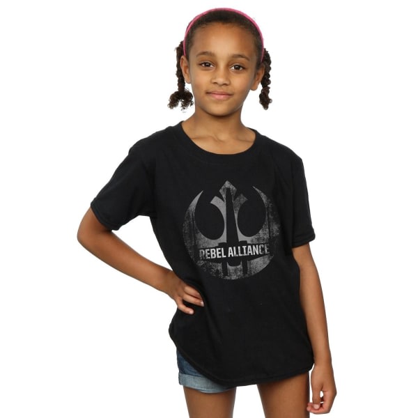 Star Wars Girls Rogue One Rebel Alliance X-Wing T-paita puuvillaa, musta 5-6 vuotta