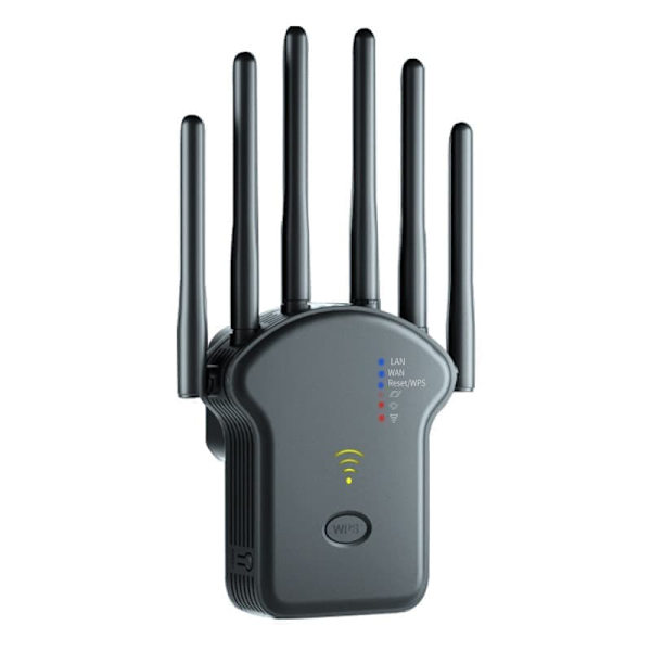 WiFi Extender - WiFi Signal Booster with Multiple Operating Modes (Repeater/AP/Router), WPS Function-FF- black white
