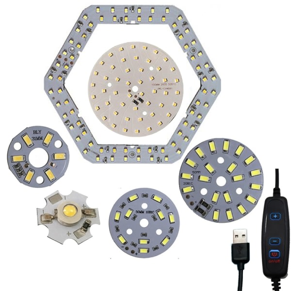 1/5x DC 5V USB LED-brikkeperler 2w 3w 5w 10W Ytdimbar glødelampe