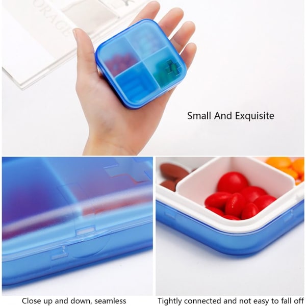 Pill Organizer-Bærbar Pill Box Liten pillerbeholder for håndveska