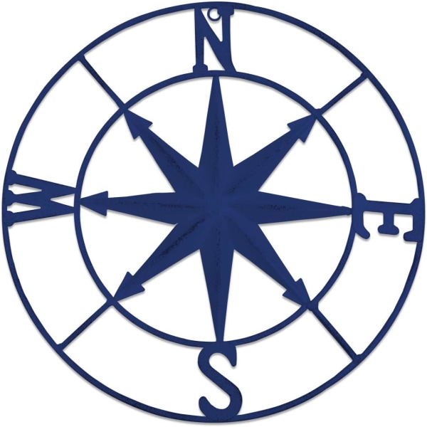 Distressed Metal Compass Veggdekor Nautical Decor Soverom