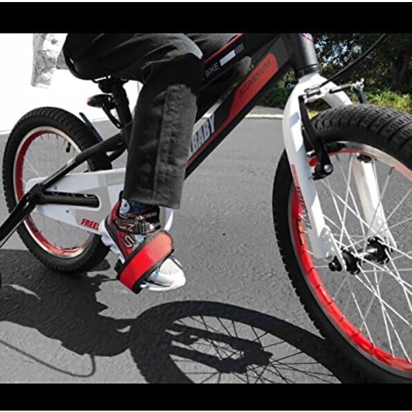 2-pakning, sykkelpedaler med pedaltåklämmor for hurtigväxlade cyklar, rød