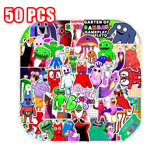 50pcs Garten Of Banban Game Cartoon Stickers Pack, colorful 50pcs