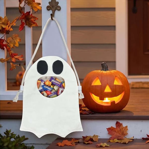DIY Halloween-aaveen karkkipussin kaava off white
