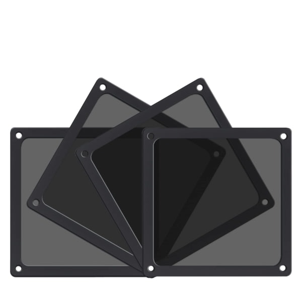 Dammfilter 120 mm för datorkylare Fläkt/PSU/routrar NYLON 80 Mesh, magnetisk ram PC- mesh Dammnät PC-kylfilter (NYLON, 4-pack, svart)