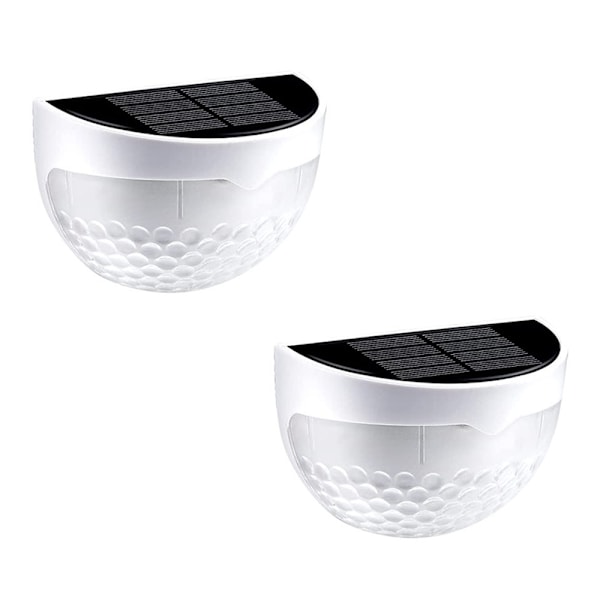 2 pakker Solar gjerdepelarlys Veggfeste dekorativ dekk lampe
