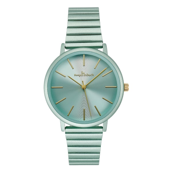 Enkel Macaron Flerfärgad vattentät watch för damer, grön