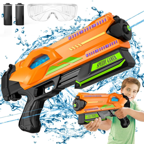 Elektrisk vattenpistol, vattenpistol med stor kapacitet för barn och vuxna, vattenpistolleksak med en räckvidd på upp till 23 fot