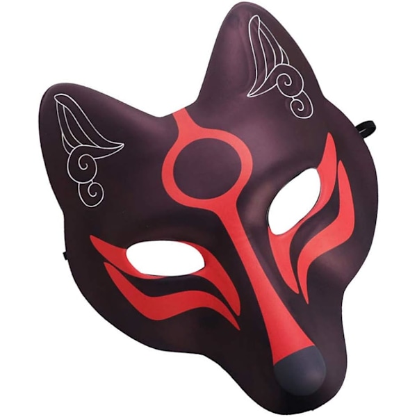 Fox Japansk Kabuki Kitsune Maske for Menn Kvinner Barn