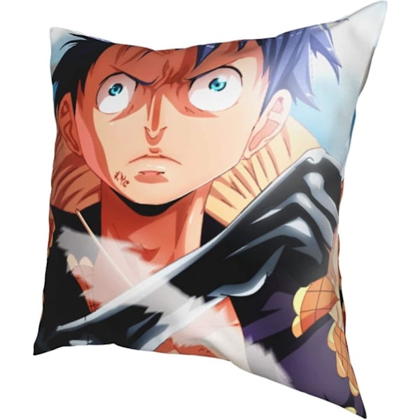 Komfortabel og holdbar One Piece Luffy Cartoon Fire Seasons Cover Dekorativt til stue Soverom Sofa Putetrekk Størrelse 16\" X16