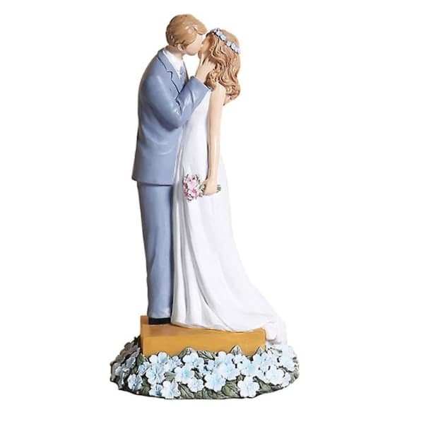 Bryllupskake Topper Bryllupsdekorasjoner Brud og Brudgom Figur Morsom Bryllupspar Statue (d-4)-FF-