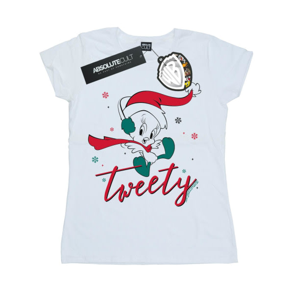 Looney Tunes Naisten/Naisten Tweety Pie Joulu T-paita puuvillaa Valkoinen XL
