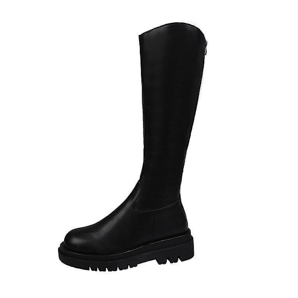 Chunky Heels Dans, mid-calf vinter knæhøje støvler