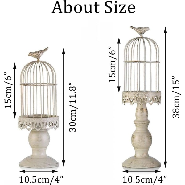 Vintage Birdcage Ljusstake, bröllopsbord dekorativ