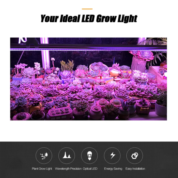 2 Pack LED Grow Light Strips 5W T5 LED Tube Plant Lights High