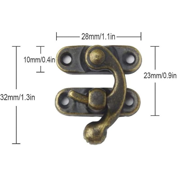 Antik hornlås Antik hornlås krok hänglås hasp smyckeskrin spänne hornlås vänster höger lås krok metallås 12 set
