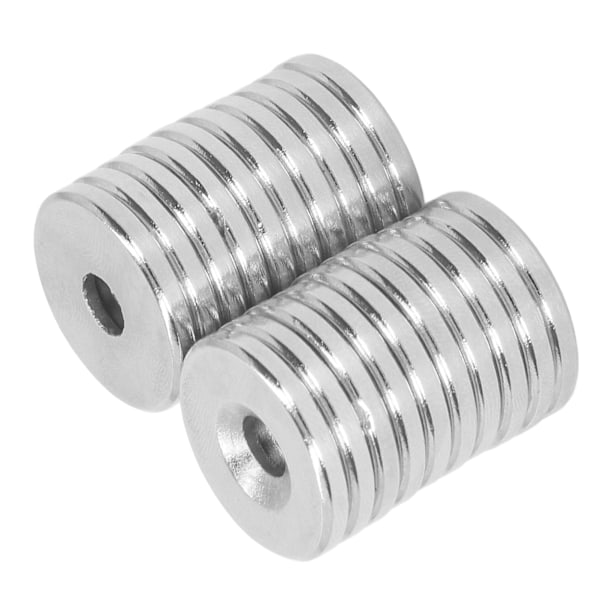 20 stk Hullmagneter 20x3mm Neodym Skive Ringmagnet M5 Sjeldne Jordarter Rund Magnet for Festing