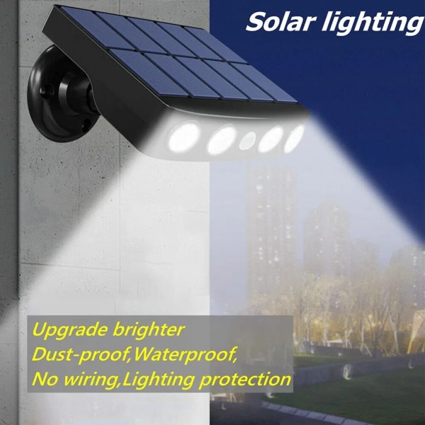 Kraftig utendørs vanntett solcellelys LED bevegelsessensor solcelle