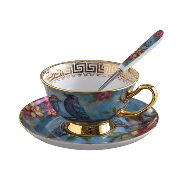 Euro Style Cup & fat Set, Bone China Teacup Coffee Cup