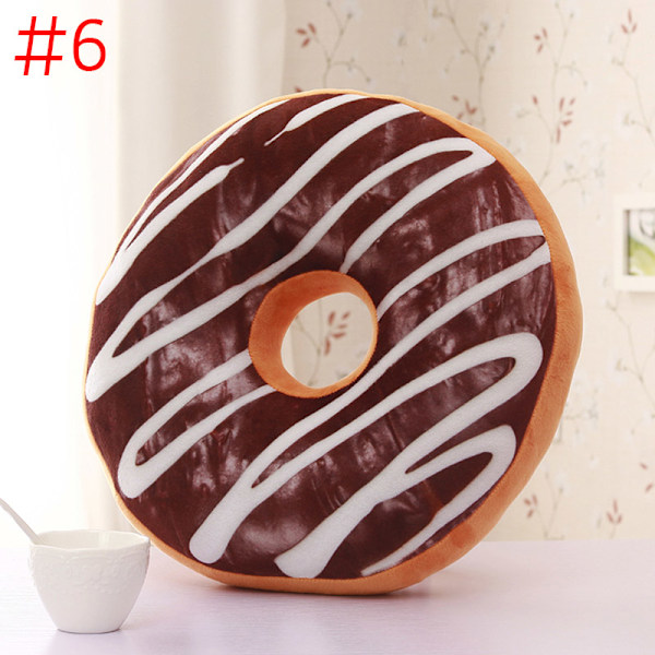 Sødt Donut Pude Chokolade Donuts Plys Macaron Mad Pude Fin Bund Pude Napp Pude Donut Coussin #3