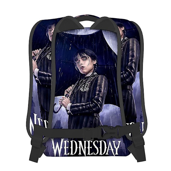 Wednesday Addams karakter full print ryggsekk dobbel skulder skolesekk for studenter 2
