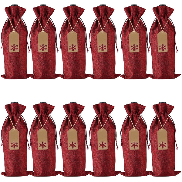 Jute-gaveposer, 24 jute-vinflaskebetræk med snore