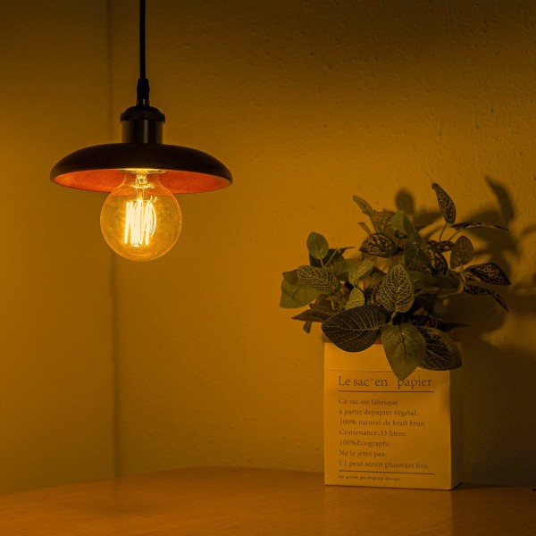 4-pakning Vintage Edison glödlampe eller dimbar skru-glödlampa-globe glødelampe-lampe varmt lys 40w G80 E27 220V[Energiklass A]