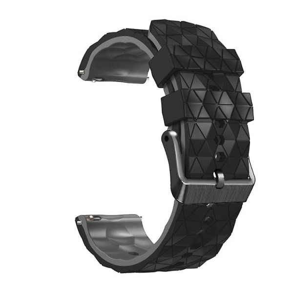 Ticwatch Pro X 22mm jalkapallokuvioidulle kaksiväriselle silikonirannekkeelle musta-harmaa