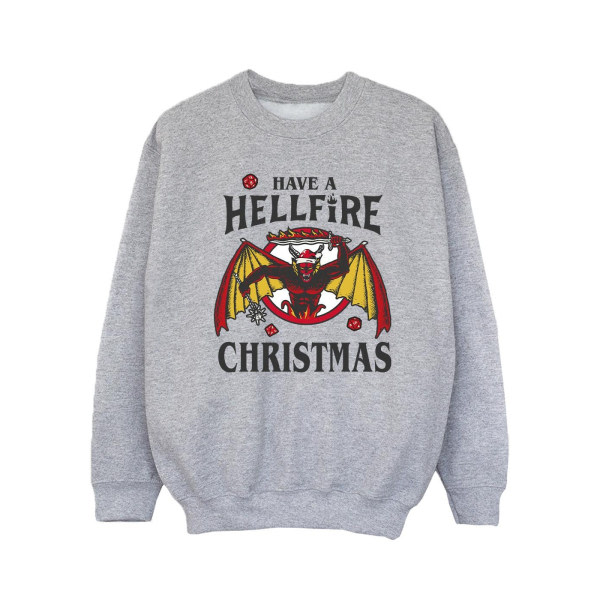 Netflix Girls Stranger Things Hellfire Christmas Sweatshirt 7-8 Sports Grey 7-8 Years