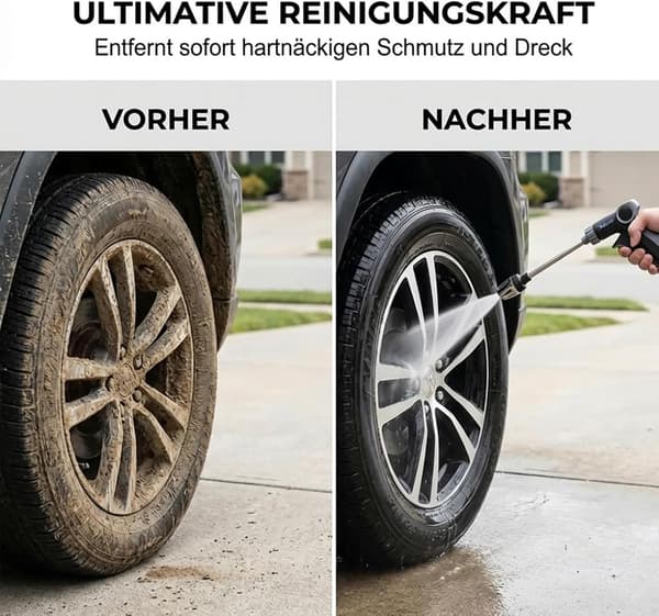 Power Jet Högtryckspistol, Justerbart Vattenflöde med TurboWasher Munstycke för Trädgårdsslang, Högtrycksmunstycke för Trädgårdsslang (1 Styck)-FF-