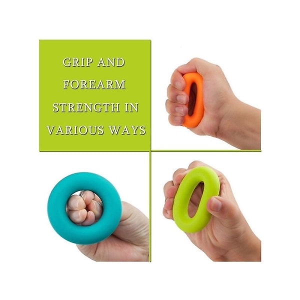 Silikone Forstærker Finger Båre Håndgreb Fitness Fidget Legetøj Bold Body Building Styrketræning Gummi Ring Træner 1 stk (grøn)