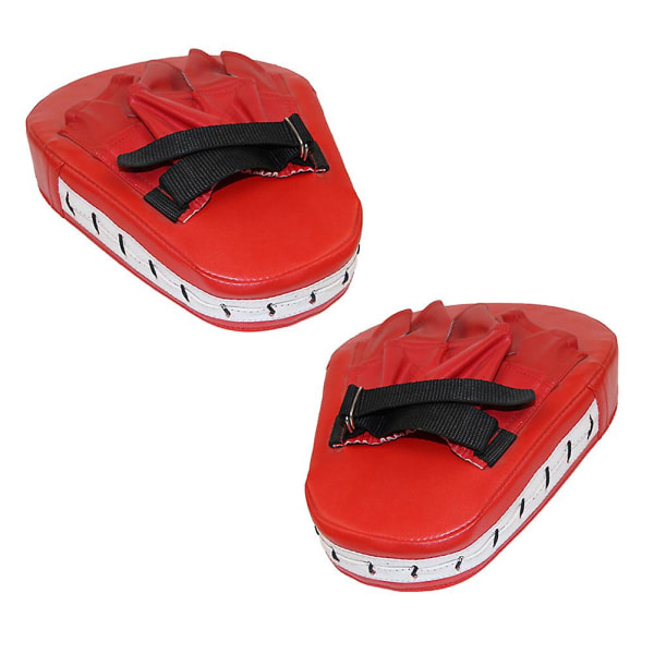 Ett par boxningshandskar i Pu-läder Premium stansmatta Fitness inomhus dekompressionsutrustning (röd och svart)