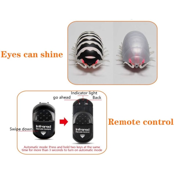 Simulert fjernkontroll Pillbug-leketøy, realistisk nyhet Tricky