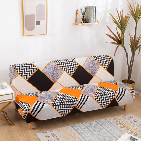 Geometrisk mønster 2-personers armløst betræk Skridsikker sofafold