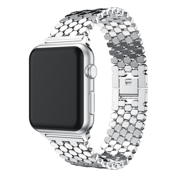 Silver kompatibel med Apple Watch -rem 45 mm 44 mm 42 mm för kvinnor män, justerbart watch i rostfritt stål för Apple Watch SE/iWatch Se