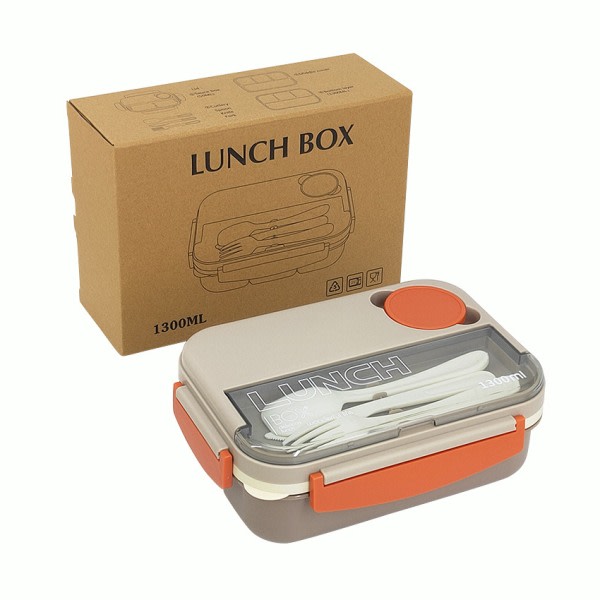 Four Grid Lunch Box/Student Lunch Box Beige Grå grå