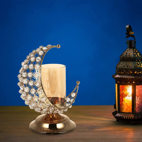Guld Ramadan lyshållare Moon varmeljushållare
