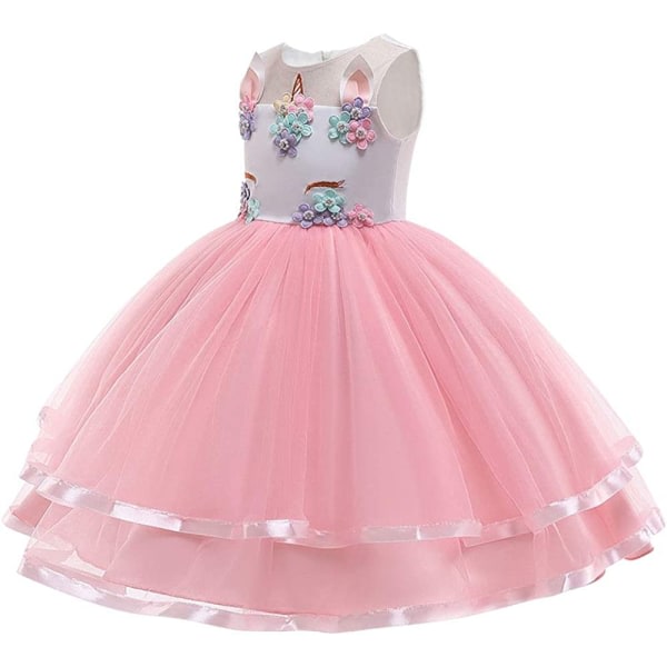 Storlek: 4-5 år gammal , Child Princess Unicorn Dress, Girl Dresses