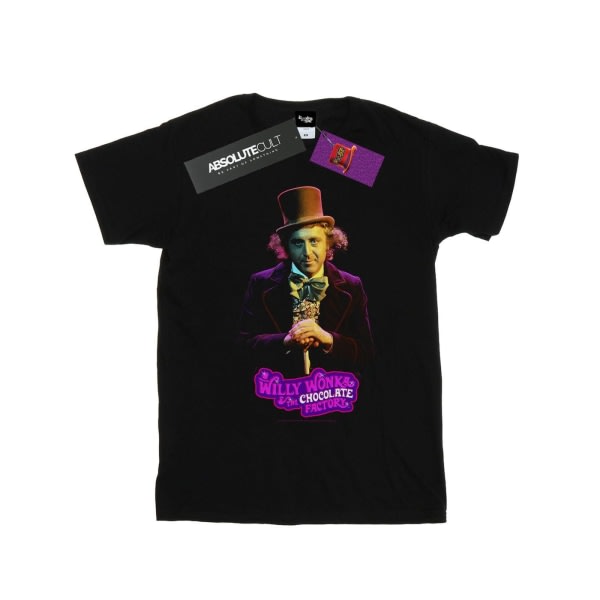 Willy Wonka And The Chocolate Factory Boys T-shirt med mörk pose 5- Svart 5-6 år