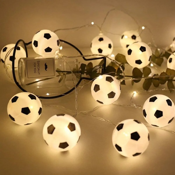 Fodbold String Lights, LED Fodbold Shape Rope Lamp, Sjov String