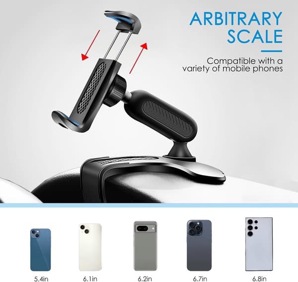 Biltelefonholder Universal Dashbord 360° Rotasjon Justerbar 4-7 Tommer