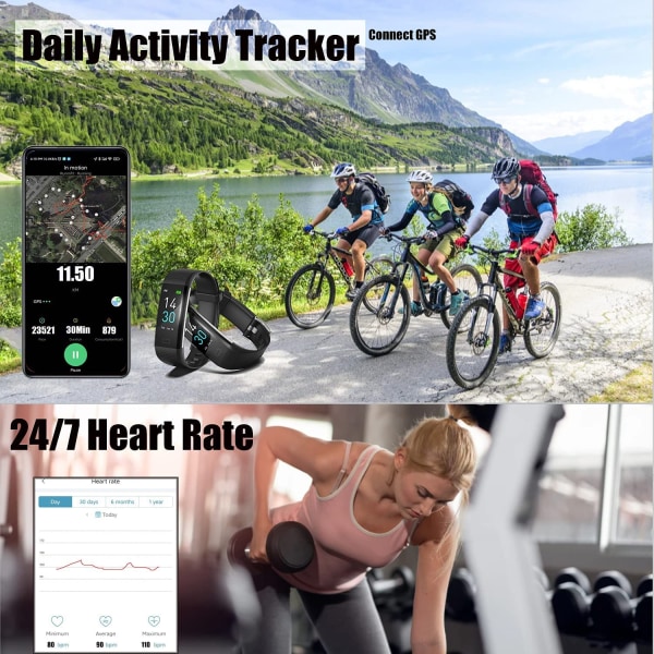 Fitness tracker, med stegräknare/kalori/stoppur