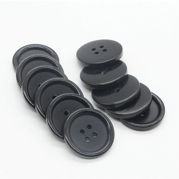 1 tum (25 mm) med flatback-hjerteknapper til DIY Craft Coat-knapper Svart pakke med 50 st.