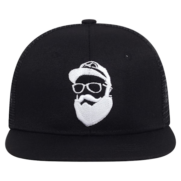 Mustasch gammal man broderad baseballhatt Mode sommar mesh Casual street hip hop platt brätte hatt gray