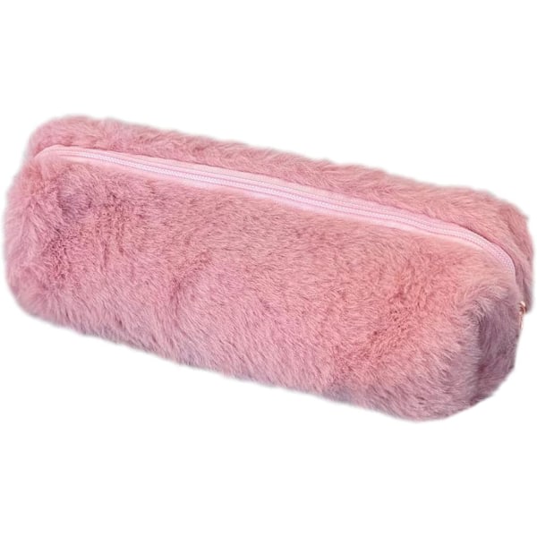 Plysch case, fluffigt case för flickor Mjukt case Plysch fuzzy pennväska Fluffigt söt case barnstudenter(rosa）)