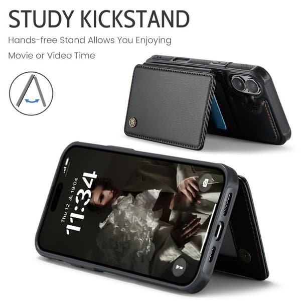 iPhone 17 Case with Card Slot and RFID Protection Svart
